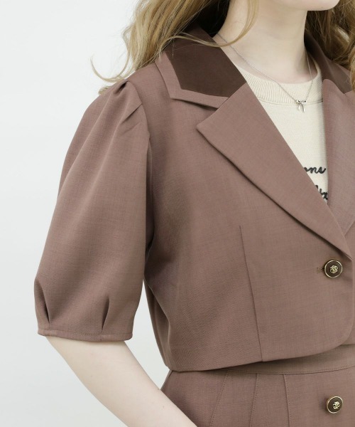 F i.n.t（フィント）の「釦使いパフスリーブジャケットセットアップ（セットアップ・レディース・グレー/ブラウン・FREE）」の11枚目の写真