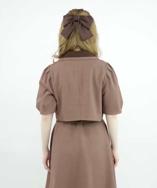 F i.n.t（フィント）の「釦使いパフスリーブジャケットセットアップ（セットアップ・レディース・グレー/ブラウン・FREE）」の12枚目の写真