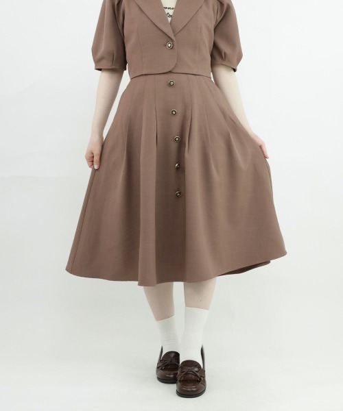 F i.n.t（フィント）の「釦使いパフスリーブジャケットセットアップ（セットアップ・レディース・グレー/ブラウン・FREE）」の14枚目の写真