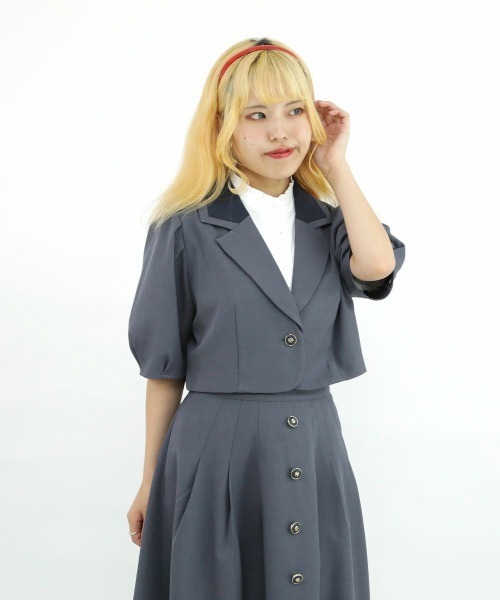 F i.n.t（フィント）の「釦使いパフスリーブジャケットセットアップ（セットアップ・レディース・グレー/ブラウン・FREE）」の19枚目の写真