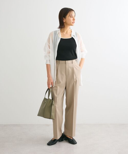 Green Parks(グリーンパークス)の「シアーシャイニーシャツ(シャツ/ブラウス・レディース・オフホワイト/ブルー/ブラック/ベージュ・FREE)」の12枚目の写真