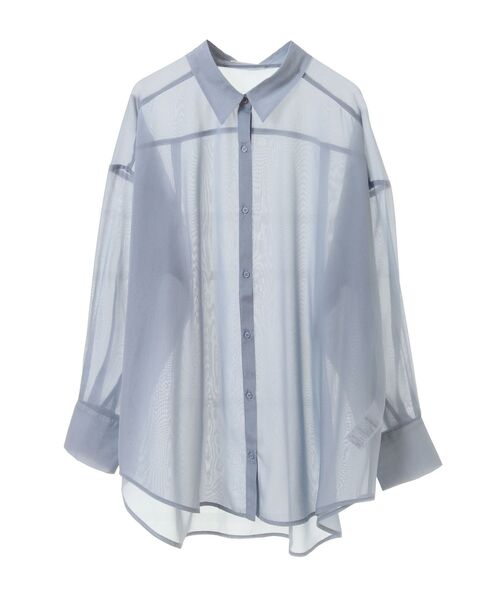 Green Parks(グリーンパークス)の「シアーシャイニーシャツ(シャツ/ブラウス・レディース・オフホワイト/ブルー/ブラック/ベージュ・FREE)」の21枚目の写真