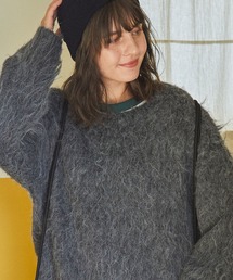MONO-MART LADY'S | アソート オーバーサイズ シャギージャガードニット(ニット/セーター)