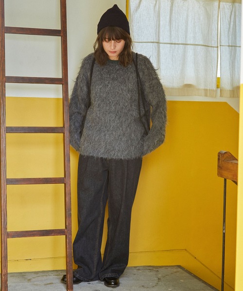 MONO-MART LADY'S（モノマートレディース）の「アソート オーバーサイズ シャギージャガードニット（ニット/セーター・レディース・アイボリー/チャコールグレー/グレー系/ブラウン/ベージュ系・FREE）」の10枚目の写真