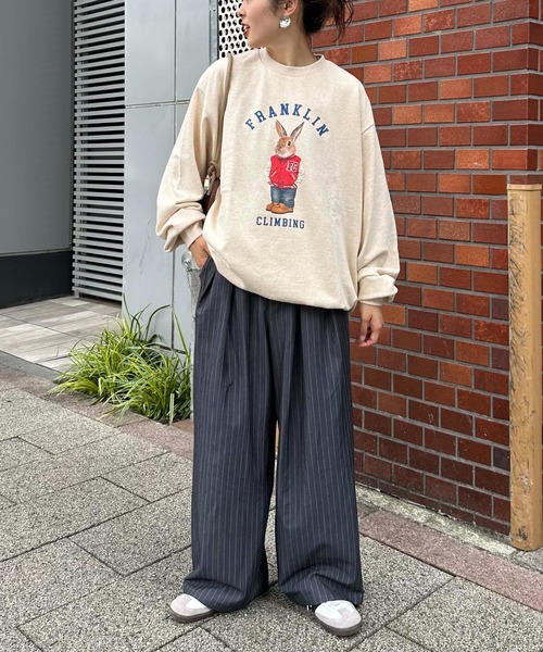 Franklin Climbing（フランクリンクライミング）の「【Franklin Climbing】ウサギ＆スタジャンスウェット（スウェット・メンズ・ネイビー/ライトグレー/アイボリー・LARGE/MEDIUM）」の8枚目の写真