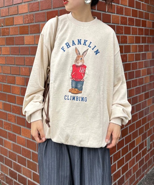 Franklin Climbing（フランクリンクライミング）の「【Franklin Climbing】ウサギ＆スタジャンスウェット（スウェット・メンズ・ネイビー/ライトグレー/アイボリー・LARGE/MEDIUM）」の7枚目の写真