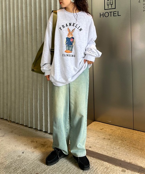 Franklin Climbing（フランクリンクライミング）の「【Franklin Climbing】ウサギ＆スタジャンスウェット（スウェット・メンズ・ネイビー/ライトグレー/アイボリー・LARGE/MEDIUM）」の15枚目の写真