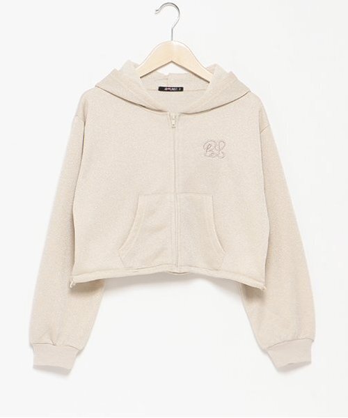 by LOVEiT(バイラビット)の「ラメ裏毛クマ耳パーカー(パーカー・キッズ・ベージュ/グレー・130cm/160cm/120cm/150cm/140cm)」の1枚目の写真