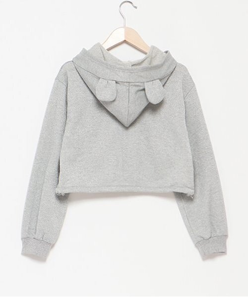 by LOVEiT(バイラビット)の「ラメ裏毛クマ耳パーカー(パーカー・キッズ・ベージュ/グレー・130cm/160cm/120cm/150cm/140cm)」の3枚目の写真