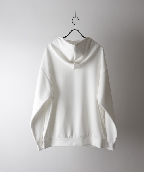 Confirm（コンファーム）の「ワンポイント刺繍 ビッグシルエット ドレープとろみ ポンチフルジップパーカー フーディー【Confirm】（パーカー・メンズ・チャコールグレー/ブラック/ホワイト・L/M）」の5枚目の写真