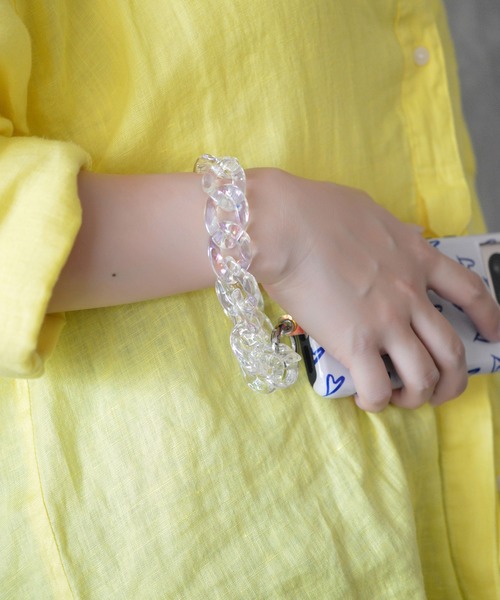 BROTHERHOOD（ブラザーフッド）の「【eY】オーロラ カーブチェーン スマホ リスト ストラップ（スマホグッズ・レディース・クリア/レオパード/ブラウン系その他/ブラウン系その他2・FREE）」の3枚目の写真