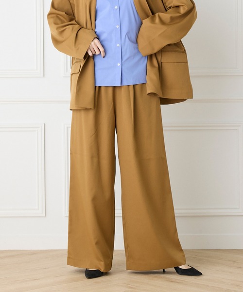 《ユニセックス》ライトツイルワイドストレートパンツ【男女兼用】【セットアップ対応】