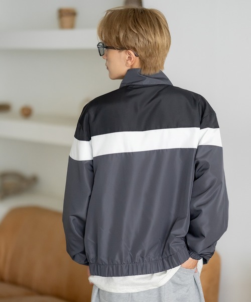 SIDEWAY STANCE（サイドウェイスタンス）の「【SIDEWAY STANCE】裏トリコット 切替 スタンドブルゾン（ブルゾン・メンズ・ネイビー/ブラック/グリーン/チャコール・MEDIUM/LARGE/X-LARGE）」の10枚目の写真