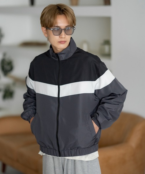 SIDEWAY STANCE（サイドウェイスタンス）の「【SIDEWAY STANCE】裏トリコット 切替 スタンドブルゾン（ブルゾン・メンズ・ネイビー/ブラック/グリーン/チャコール・MEDIUM/LARGE/X-LARGE）」の11枚目の写真