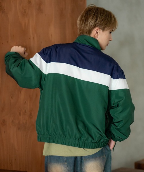 SIDEWAY STANCE（サイドウェイスタンス）の「【SIDEWAY STANCE】裏トリコット 切替 スタンドブルゾン（ブルゾン・メンズ・ネイビー/ブラック/グリーン/チャコール・MEDIUM/LARGE/X-LARGE）」の15枚目の写真