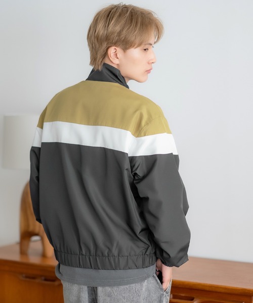 SIDEWAY STANCE（サイドウェイスタンス）の「【SIDEWAY STANCE】裏トリコット 切替 スタンドブルゾン（ブルゾン・メンズ・ネイビー/ブラック/グリーン/チャコール・MEDIUM/LARGE/X-LARGE）」の7枚目の写真