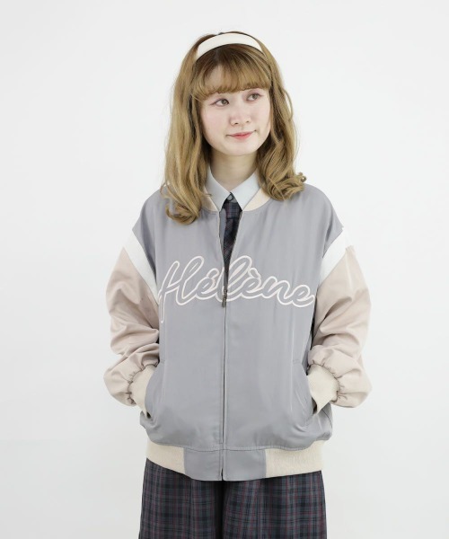 F i.n.t（フィント）の「フロントロゴ刺繍スタジャン/fint（スタジャン・レディース・グレー×ピンク/ネイビー×ホワイト・FREE）」の16枚目の写真