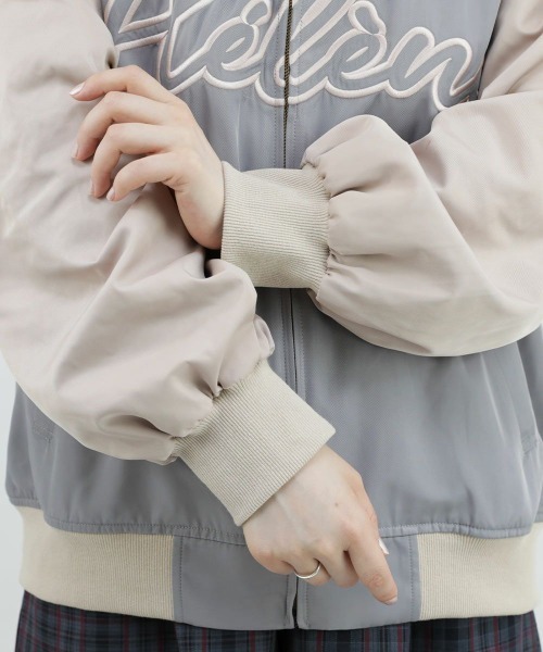 F i.n.t（フィント）の「フロントロゴ刺繍スタジャン/fint（スタジャン・レディース・グレー×ピンク/ネイビー×ホワイト・FREE）」の12枚目の写真