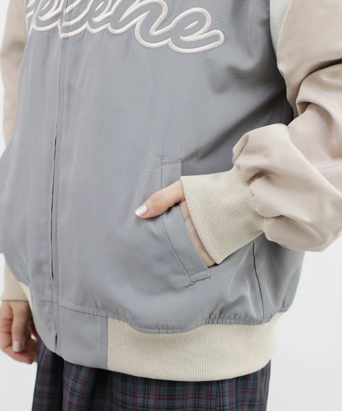 F i.n.t（フィント）の「フロントロゴ刺繍スタジャン/fint（スタジャン・レディース・グレー×ピンク/ネイビー×ホワイト・FREE）」の14枚目の写真