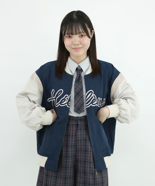 F i.n.t（フィント）の「フロントロゴ刺繍スタジャン/fint（スタジャン・レディース・グレー×ピンク/ネイビー×ホワイト・FREE）」の7枚目の写真