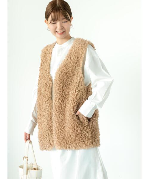 Lugnoncure（ルノンキュール）の「【帯電防止】着丈が選べるボアベスト