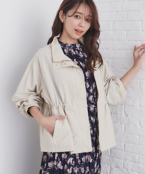 index（インデックス）の「◆スタンドカラーブルゾン【撥水/洗濯機洗い可/UVケア/防シワ】（ブルゾン・レディース・カーキ/ナチュラル/ネイビー・36/38/40/42）」の19枚目の写真