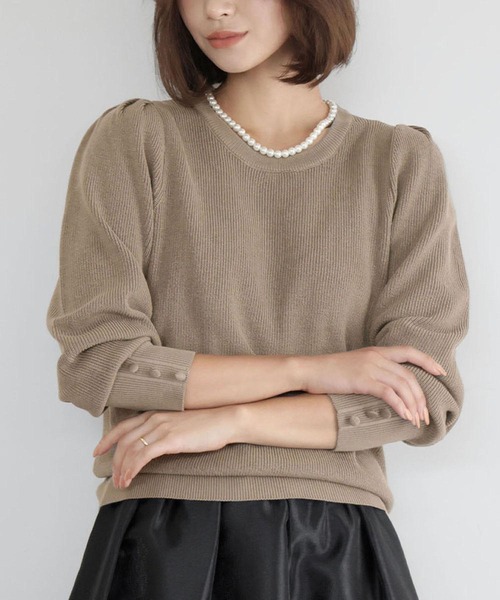 ELFRANK(エルフランク)の「【M~Lサイズ展開】《新色追加》パフスリーブニットプルオーバー(ニット/セーター・レディース・ブラック/グレー/オフホワイト/ベージュ/ピンク/グリーン/レッド・FREE/M/L)」の21枚目の写真