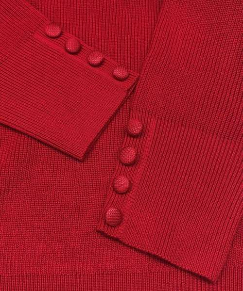 ELFRANK(エルフランク)の「【M~Lサイズ展開】《新色追加》パフスリーブニットプルオーバー(ニット/セーター・レディース・ブラック/グレー/オフホワイト/ベージュ/ピンク/グリーン/レッド・FREE/M/L)」の13枚目の写真