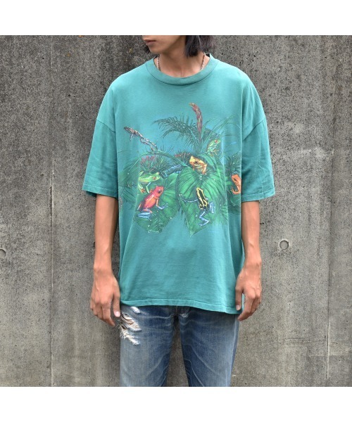 VINTAGE（ヴィンテージ）の「【ヴィンテージ古着】90’s Daytona Beach カエル アニマルプリント Tシャツ USA製（Tシャツ/カットソー・メンズ・グリーン・X-LARGE）」の17枚目の写真