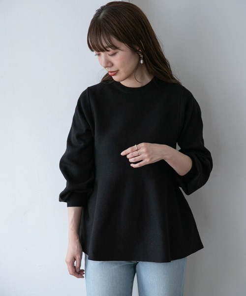 URBAN RESEARCH Sonny Label(アーバンリサーチサニーレーベル)の「ペプラムニットプルオーバー(ニット/セーター・レディース・ブラック/オフホワイト/グレー・FREE)」の13枚目の写真