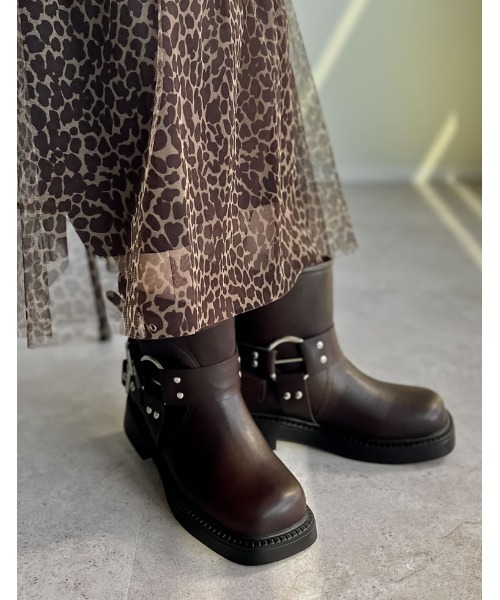 セール】[大きいサイズ有]バックルデザインミドルエンジニアブーツ