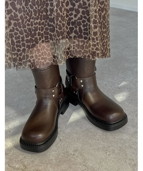 [大きいサイズ有]バックルデザインミドルエンジニアブーツ（ブーツ）｜Re:EDIT（リエディ）