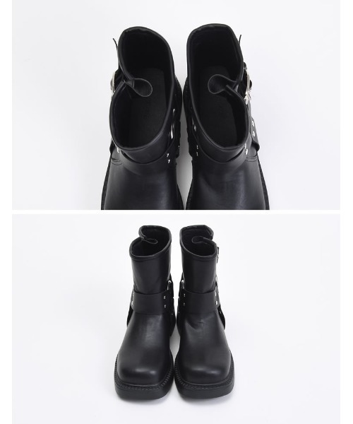 [大きいサイズ有]バックルデザインミドルエンジニアブーツ（ブーツ）｜Re:EDIT（リエディ）