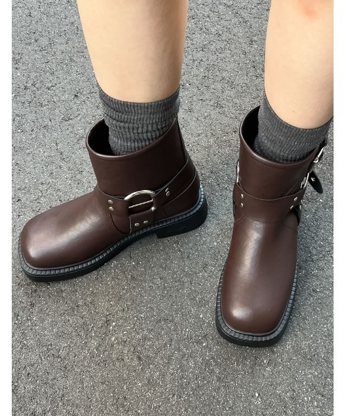 [大きいサイズ有]バックルデザインミドルエンジニアブーツ（ブーツ）｜Re:EDIT（リエディ）