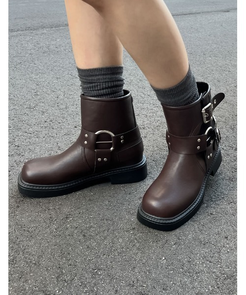 [大きいサイズ有]バックルデザインミドルエンジニアブーツ（ブーツ）｜Re:EDIT（リエディ）