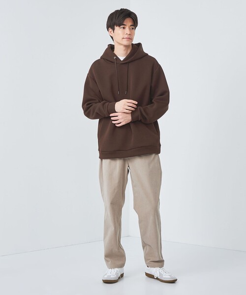 green label relaxing(グリーンレーベルリラクシング)の「ソフトダンボール フーディ パーカー(パーカー・メンズ・ダークグレー/ケリー/ダークブラウン/ライトグレー・S/M/L/XL)」の7枚目の写真