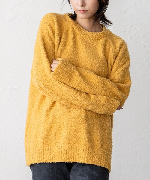 VitaFelice（ヴィータフェリーチェ）の「ふわふわもこもこクルーネックニット（ニット/セーター・レディース・ホワイト/ライトブルー/イエロー/グリーン・FREE）」の4枚目の写真