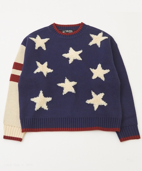 CUBE SUGAR（キューブシュガー）の「ループジャガードモチーフ柄プルオーバーニット（ニット/セーター・レディース・ネイビー/オレンジ/カーキ・M）」の14枚目の写真