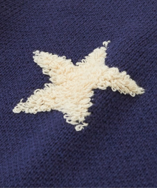 CUBE SUGAR（キューブシュガー）の「ループジャガードモチーフ柄プルオーバーニット（ニット/セーター・レディース・ネイビー/オレンジ/カーキ・M）」の16枚目の写真