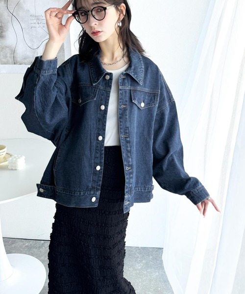 【新品】アナイ デニムライクポケットコクーンジャケット セットアップ対応商品】デニムライクステンカラー ジャケット|ANAYI