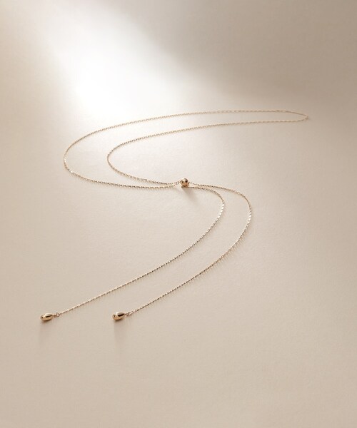 K10中空ペアシェイプラリエット ネックレス（ネックレス）｜COCOSHNIK（ココシュニック）