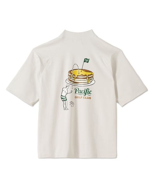 Pacific GOLF CLUB(パシフィックゴルフクラブ)の「MOCK-NECK BIG TEE HALF SLEEVE GOLF & PANCAKE(Tシャツ/カットソー・メンズ・オフホワイト/ブラック・M/L/S/XL)」の4枚目の写真