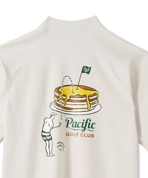 Pacific GOLF CLUB(パシフィックゴルフクラブ)の「MOCK-NECK BIG TEE HALF SLEEVE GOLF & PANCAKE(Tシャツ/カットソー・メンズ・オフホワイト/ブラック・M/L/S/XL)」の6枚目の写真