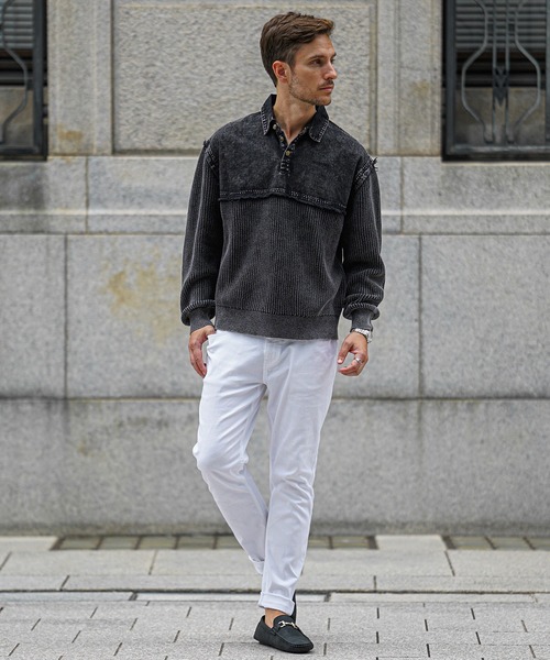 灯*油様 BOTT ボット Button Down ニット 長袖ポロシャツ BOTT ボット Button Down ニット 長袖ポロシャツ 灯*油様 BOTT ボット