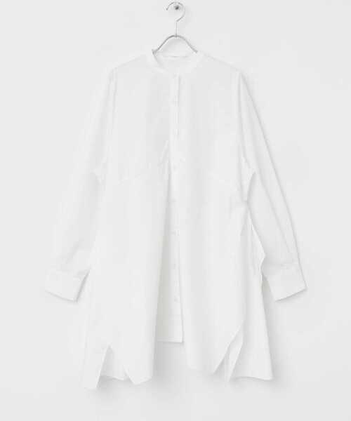 KBF（ケイビーエフ）の「ディープスリットシャツワンピース（ワンピース・レディース・オフホワイト/ネイビー・ONE）」の20枚目の写真