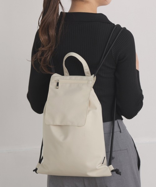 ALTROSE（アルトローズ）の「ナップサック リュック リュックサック マット（バックパック/リュック・レディース・ライトグレー/アイボリー/ブラック・FREE）」の3枚目の写真