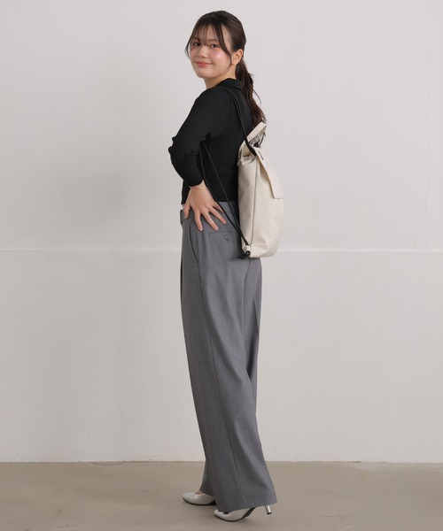 ALTROSE（アルトローズ）の「ナップサック リュック リュックサック マット（バックパック/リュック・レディース・ライトグレー/アイボリー/ブラック・FREE）」の8枚目の写真