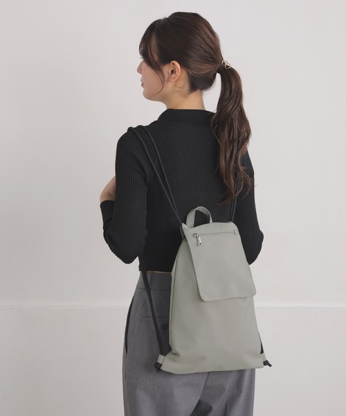ALTROSE（アルトローズ）の「ナップサック リュック リュックサック マット（バックパック/リュック・レディース・ライトグレー/アイボリー/ブラック・FREE）」の10枚目の写真