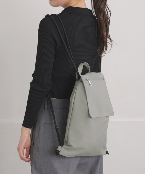 ALTROSE（アルトローズ）の「ナップサック リュック リュックサック マット（バックパック/リュック・レディース・ライトグレー/アイボリー/ブラック・FREE）」の12枚目の写真