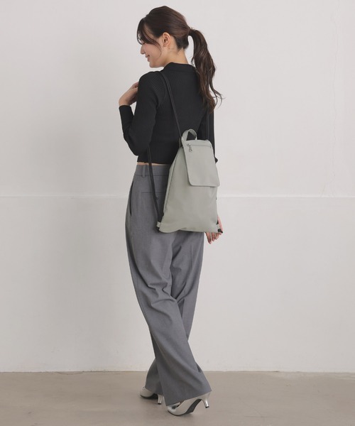 ALTROSE（アルトローズ）の「ナップサック リュック リュックサック マット（バックパック/リュック・レディース・ライトグレー/アイボリー/ブラック・FREE）」の13枚目の写真